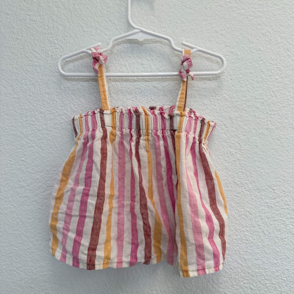 Gap Striped Linen Tank - Pink, Orange, Cream